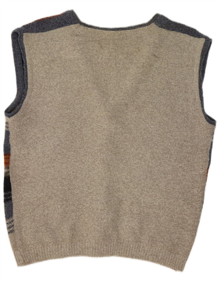 Cardigan Vintage pentru bărbați, fără mâneci, cu dungi mari, multicolore