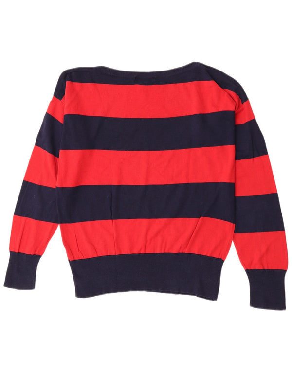 Pulover pentru femei Ralph Lauren, cu gât de barcă, UK 16, mare, bleumarin, cu dungi