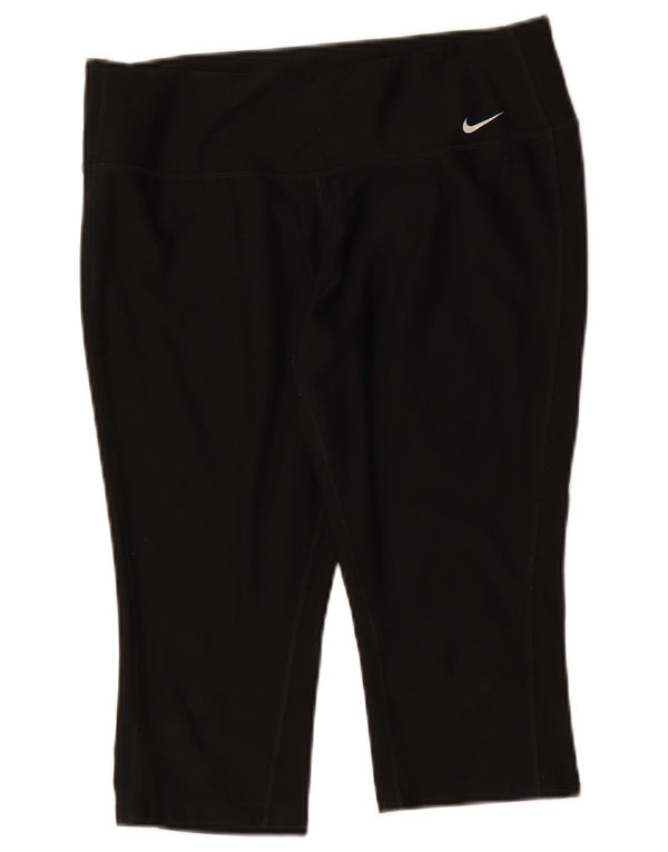 Leggings capri Nike Dri Fit pentru femei UK 14 Poliester negru mare