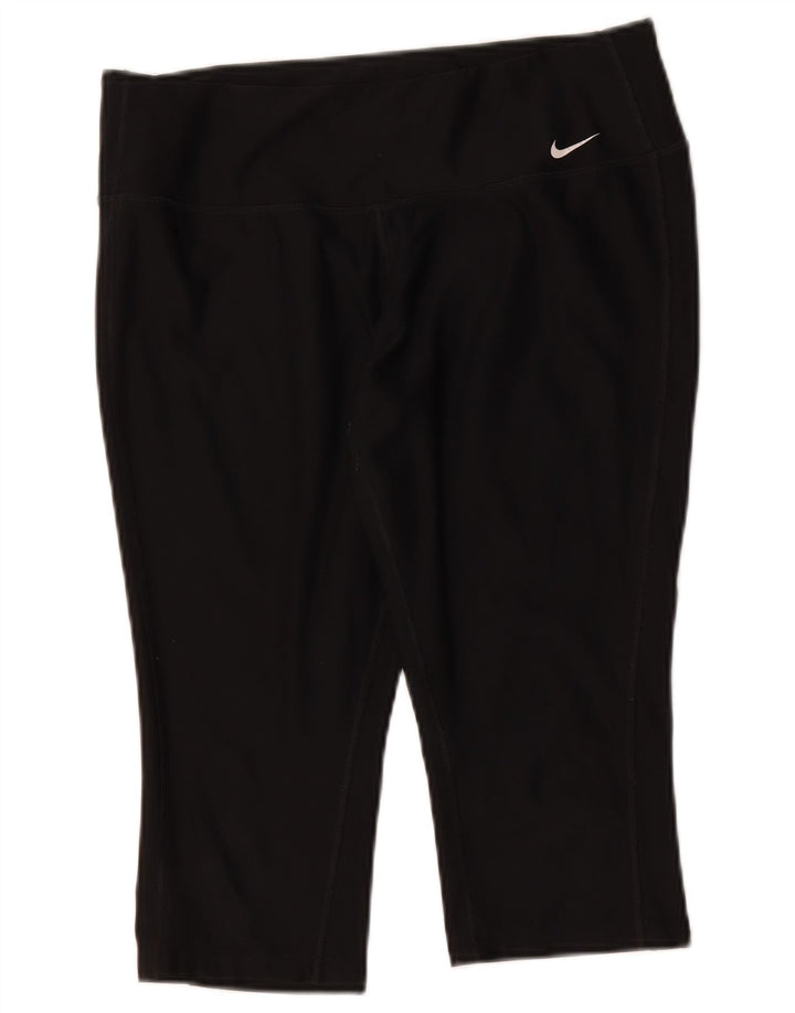 Leggings capri Nike Dri Fit pentru femei UK 14 Poliester negru mare