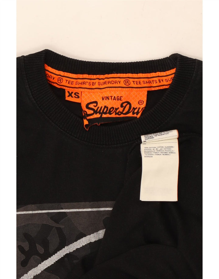 SUPERDRY tricou grafic pentru bărbați Top XS bumbac negru