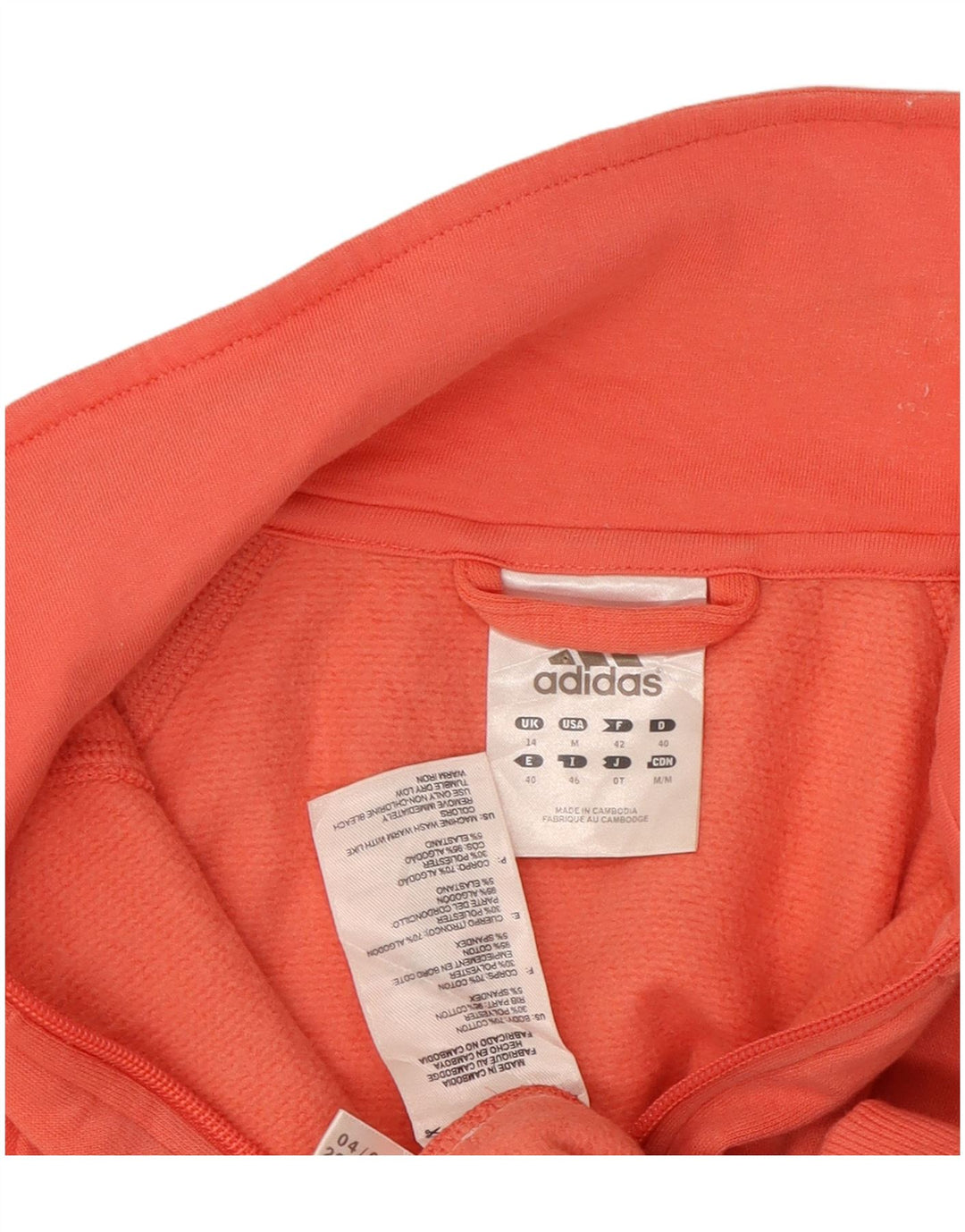 Jachetă de top pentru trening Adidas pentru femei UK 14, bumbac roz mediu