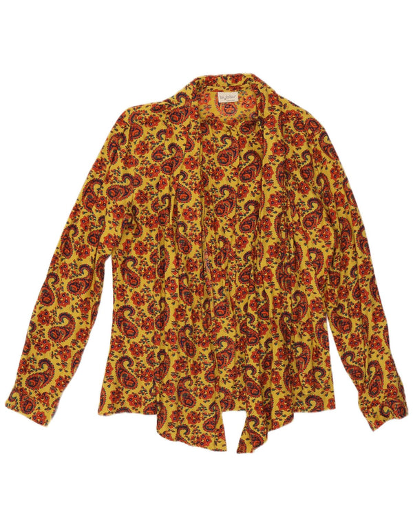 Bluză pentru femei Byblos cămașă cu cravată în față IT 44 Medium Yellow Paisley