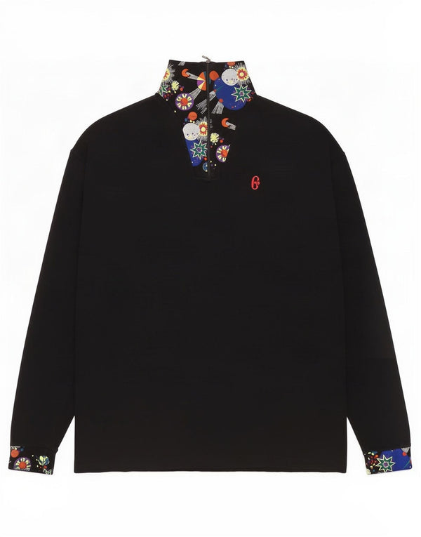 Top femei Conte of Florence cu mânecă lungă UK 16 mare negru geometric