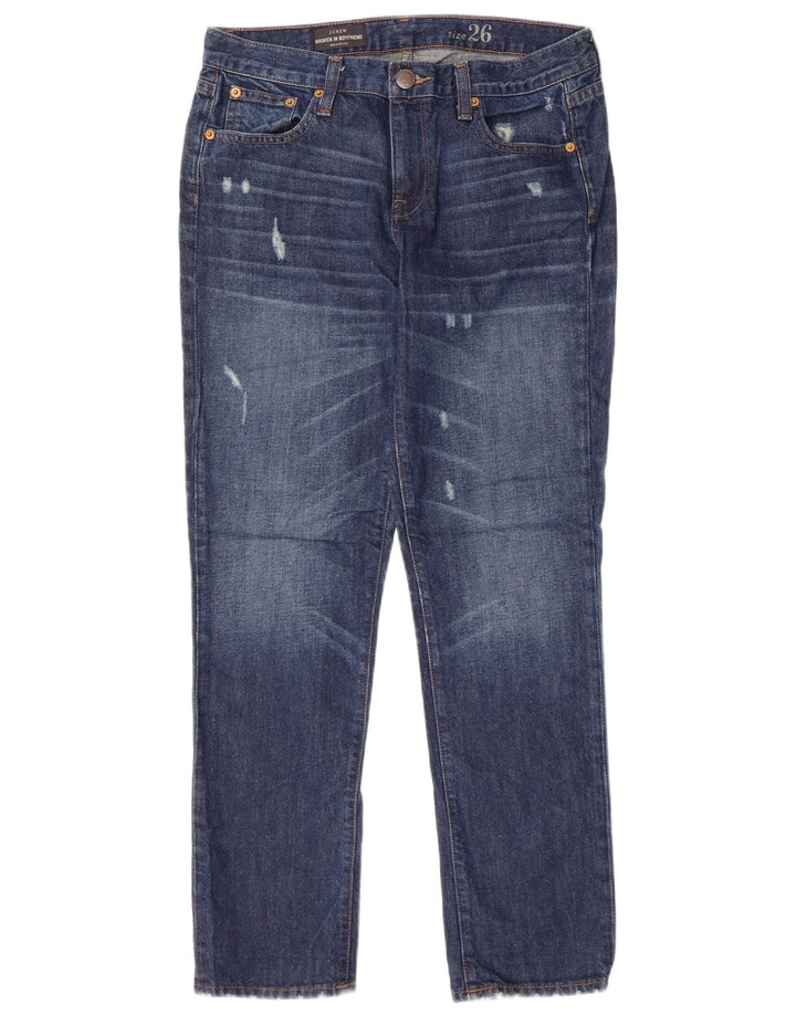 J. Crew Blugi slim pentru femei Boyfriend Distressed W26 L28 Bumbac albastru