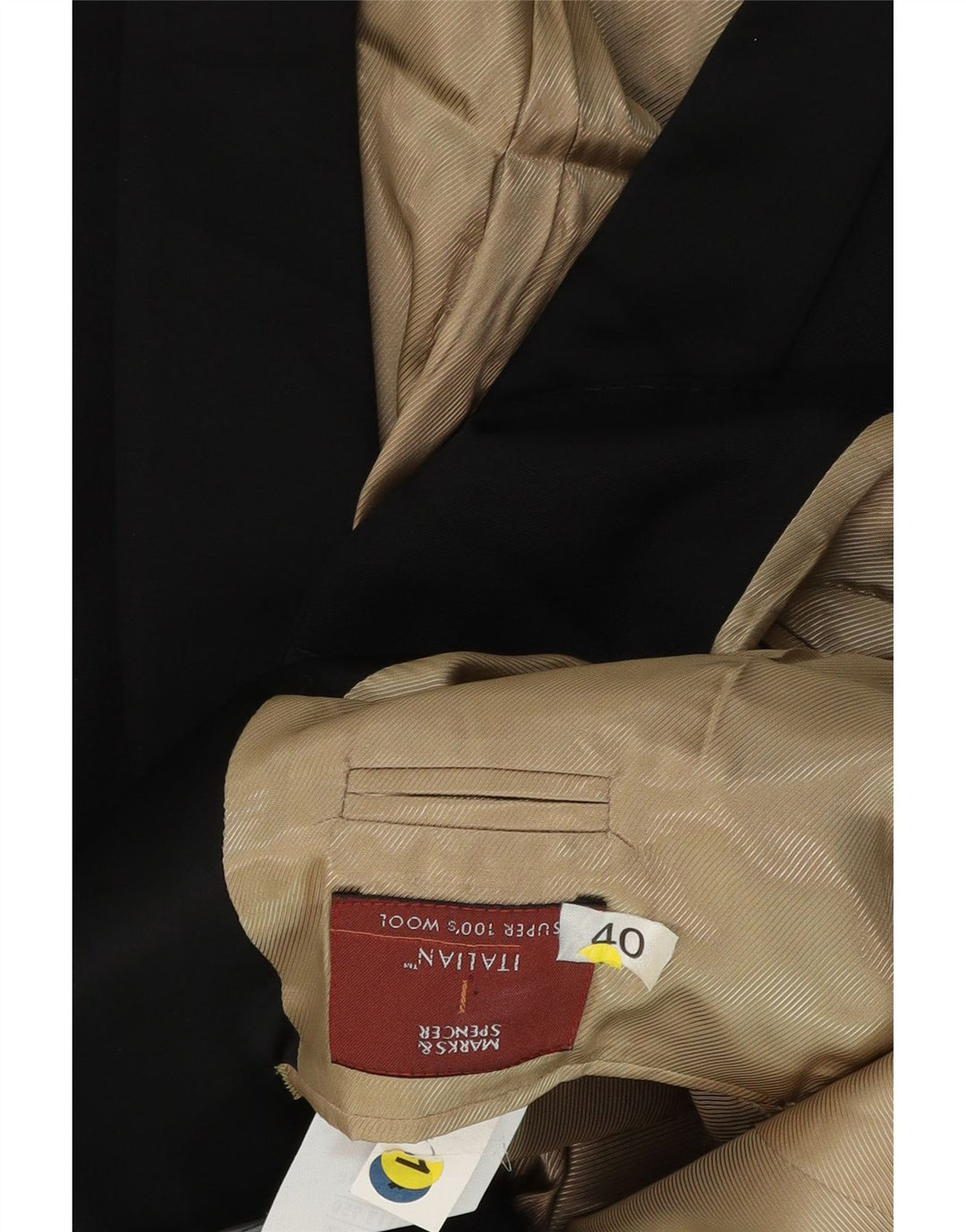Jachetă pentru bărbați Marks & Spencer cu 1 nasture, UK 40, lână neagră medie