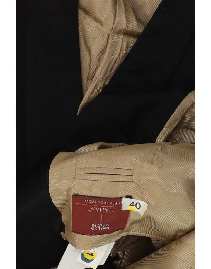 Jachetă pentru bărbați Marks & Spencer cu 1 nasture, UK 40, lână neagră medie