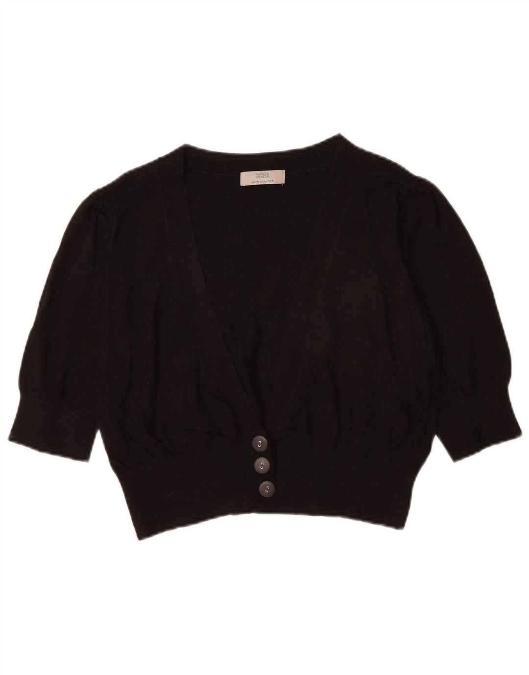 Pulover cardigan crop pentru femei Marks & Spencer UK 14 Medium Black