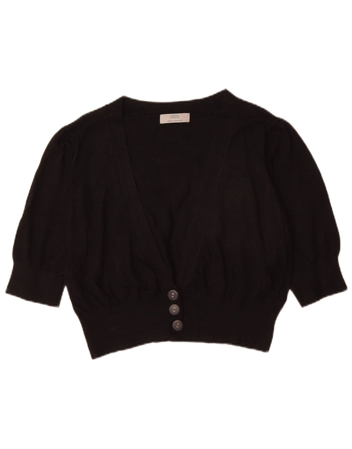 Pulover cardigan crop pentru femei Marks & Spencer UK 14 Medium Black