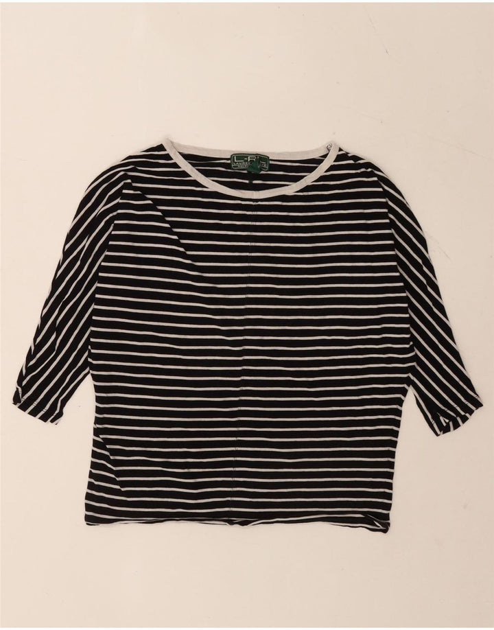 Top supradimensionat pentru femei Ralph Lauren cu mâneci 3/4 UK 10 mic cu dungi negre