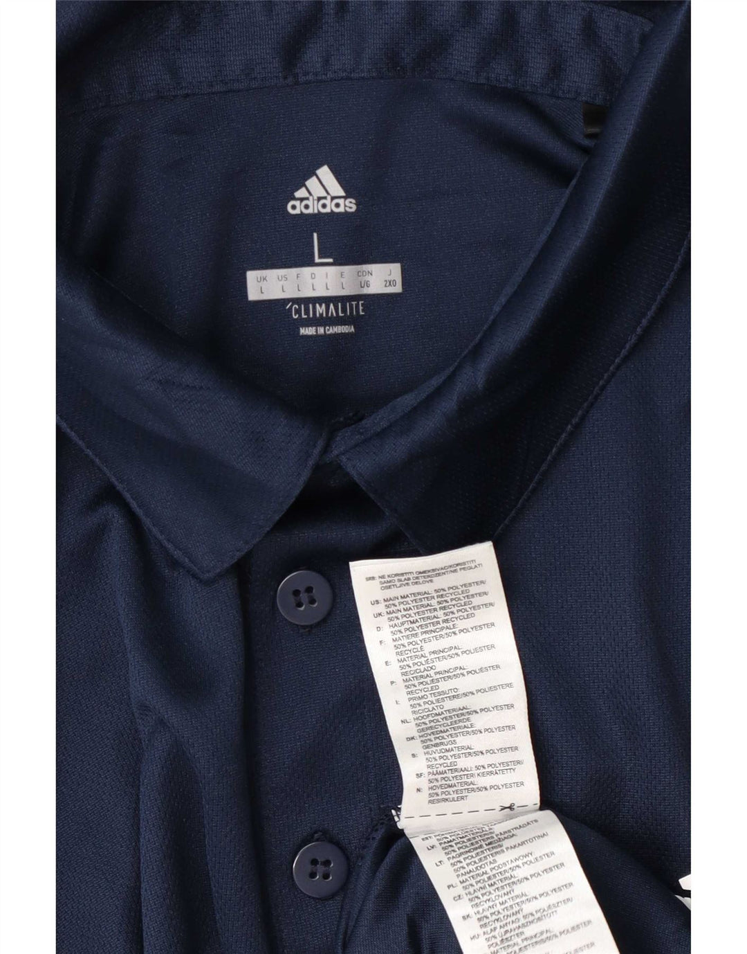 Tricou polo Adidas Climalite pentru bărbați, mare, albastru, poliester