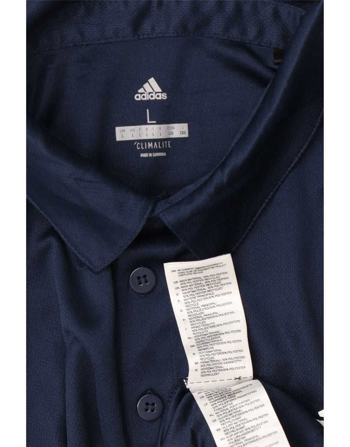 Tricou polo Adidas Climalite pentru bărbați, mare, albastru, poliester