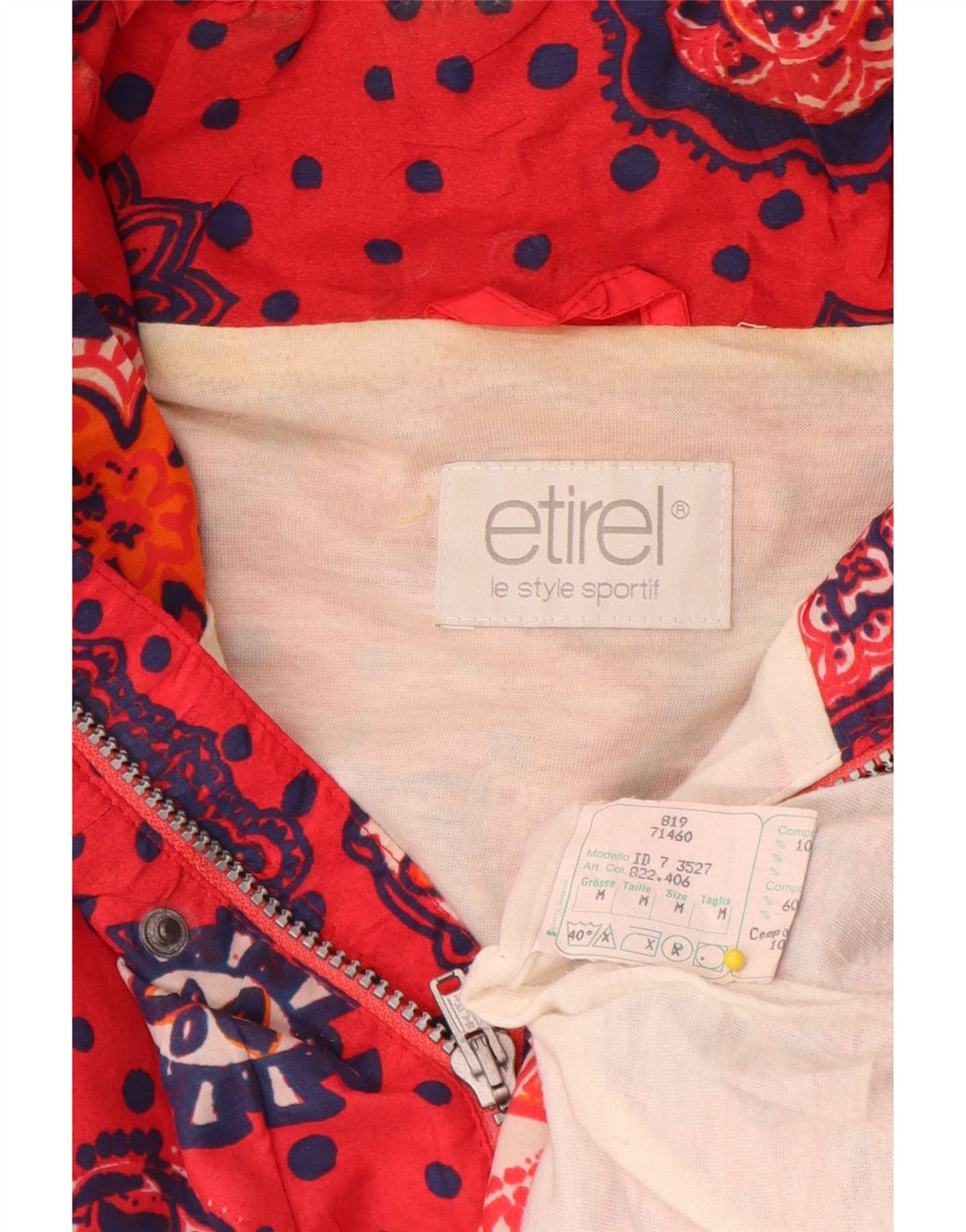 Jachetă Anorak supradimensionată pentru femei Etirel UK 14 Medium Red Floral Poliester