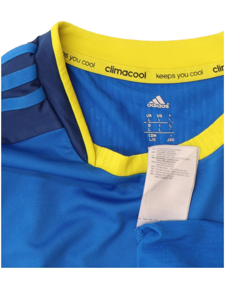 Tricou ADIDAS Climacool pentru bărbați Top mare, albastru, poliester color bloc
