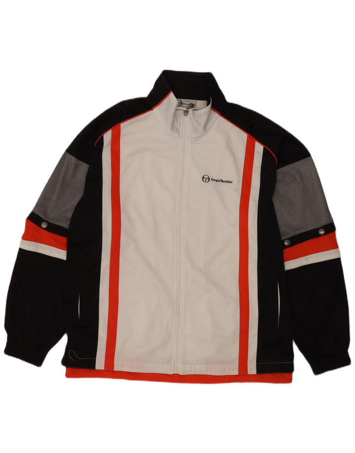 Jachetă de trening pentru bărbați Sergio Tacchini, 2XL, poliester color bloc alb