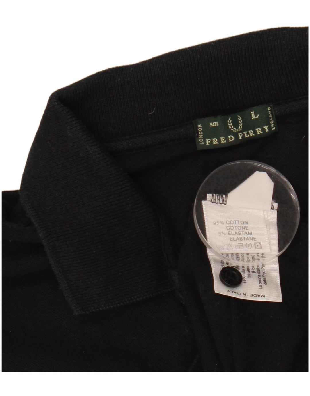 FRED PERRY Tricou polo pentru femei UK 16, mare, negru, bumbac