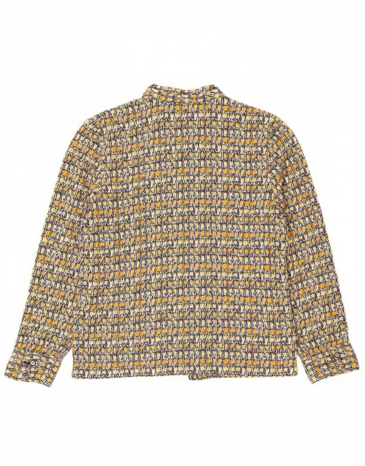 Cămașă vintage pentru femei cu model abstract UK 14 mare, multicoloră