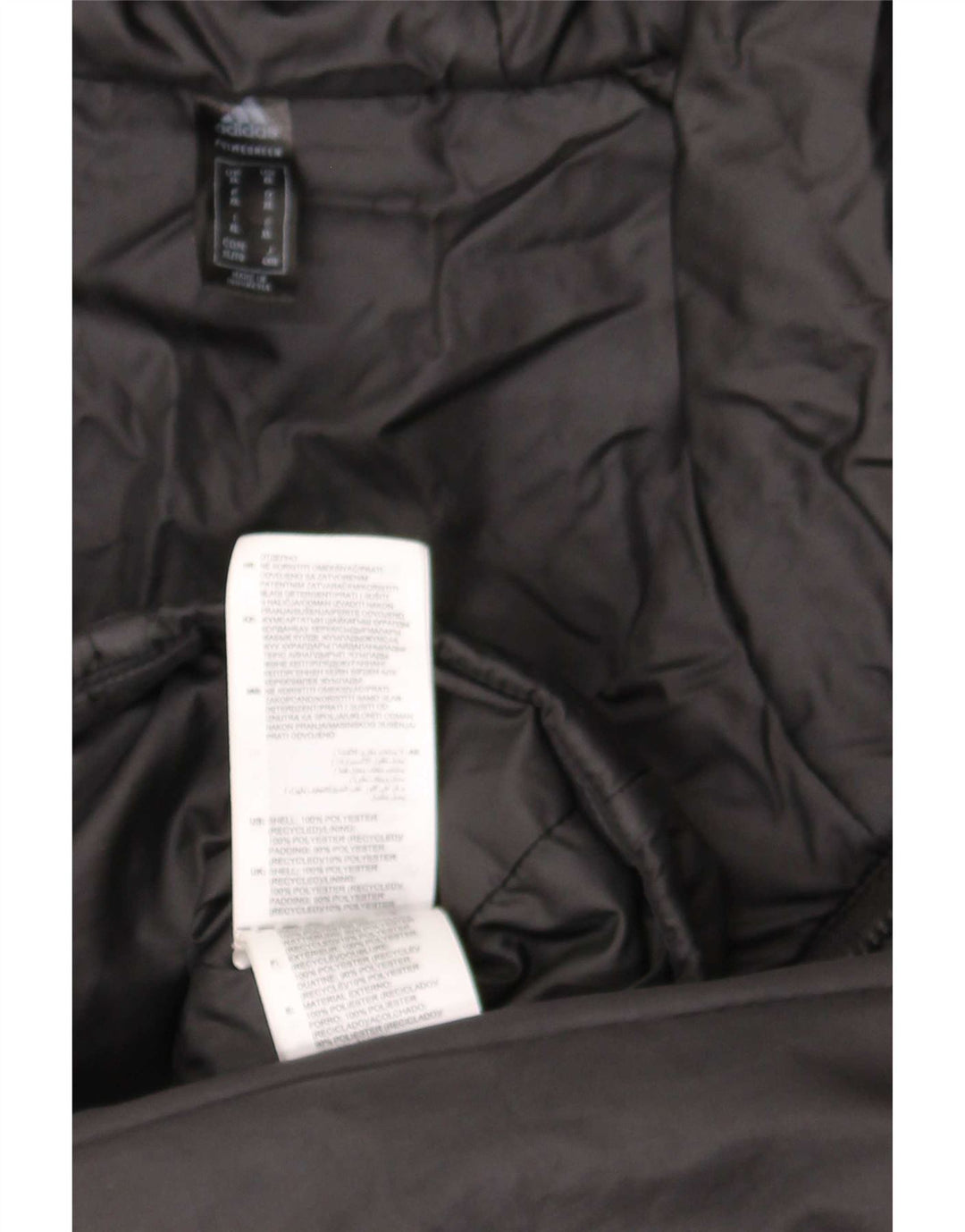 Jachetă căptușită cu glugă pentru bărbați Adidas UK 42 XL poliester negru