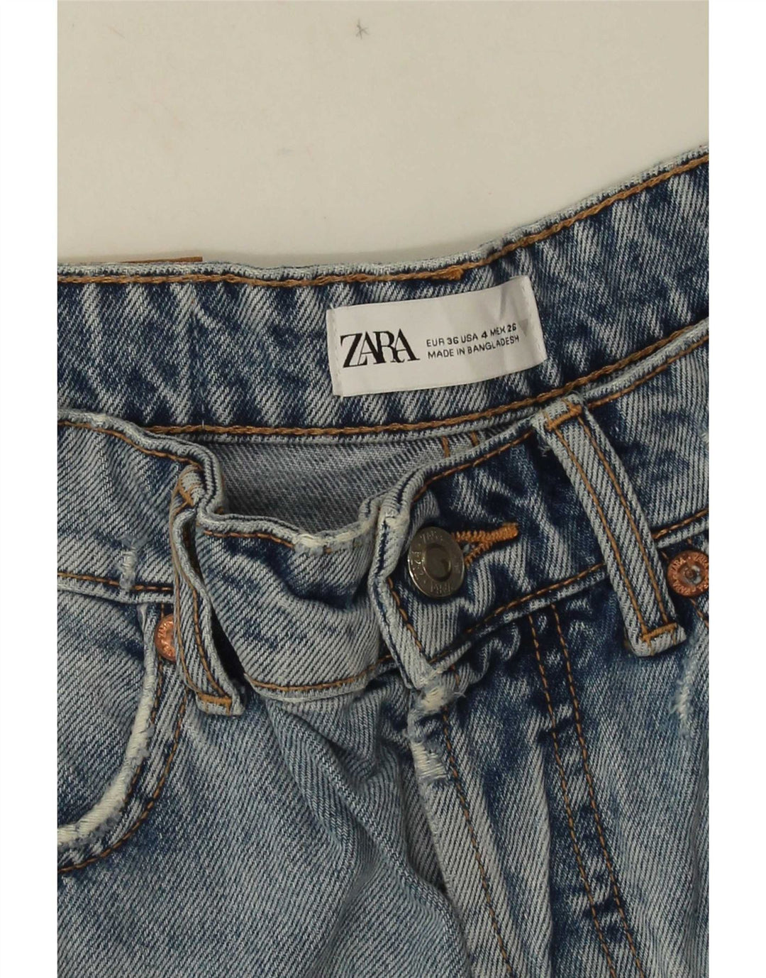 Pantaloni caldi din denim pentru femei Zara EU 36 XS W26 Albastru