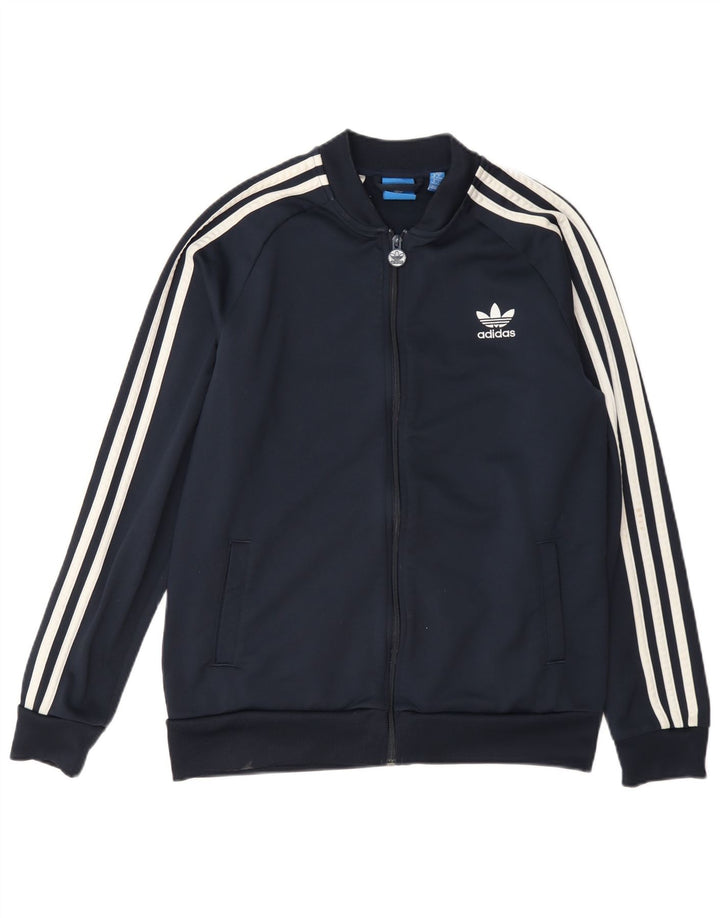 Jachetă de trening pentru băieți Adidas 15-16 ani poliester bleumarin