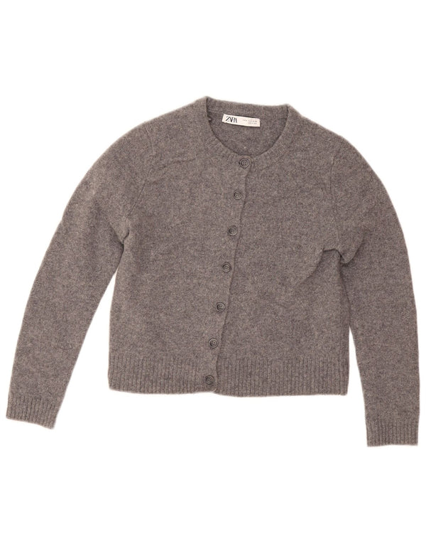Pulover cardigan pentru femei Zara UK 12 Lână gri mediu