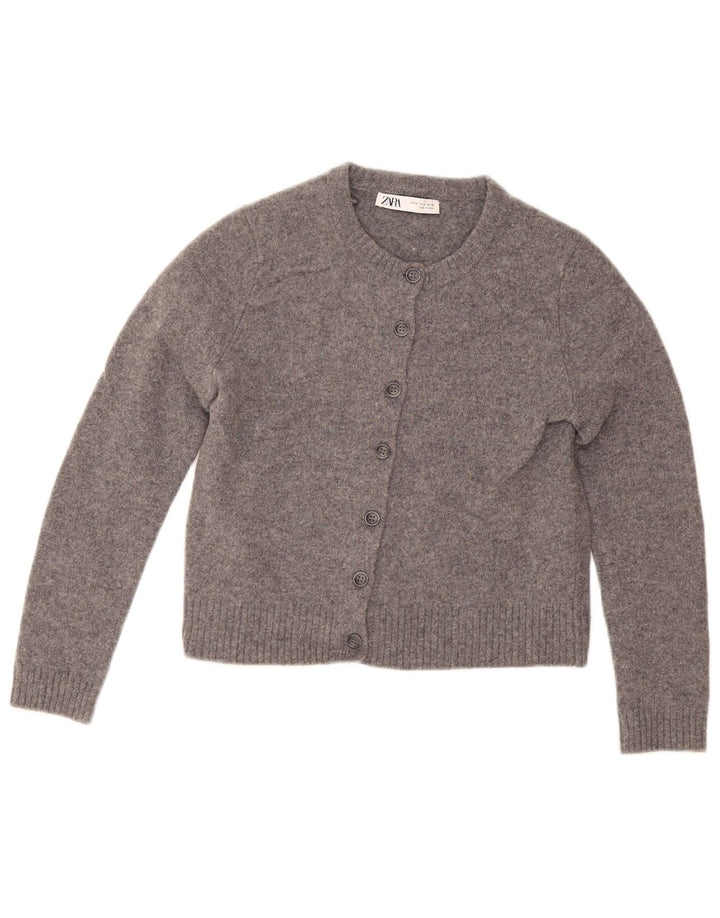 Pulover cardigan pentru femei Zara UK 12 Lână gri mediu