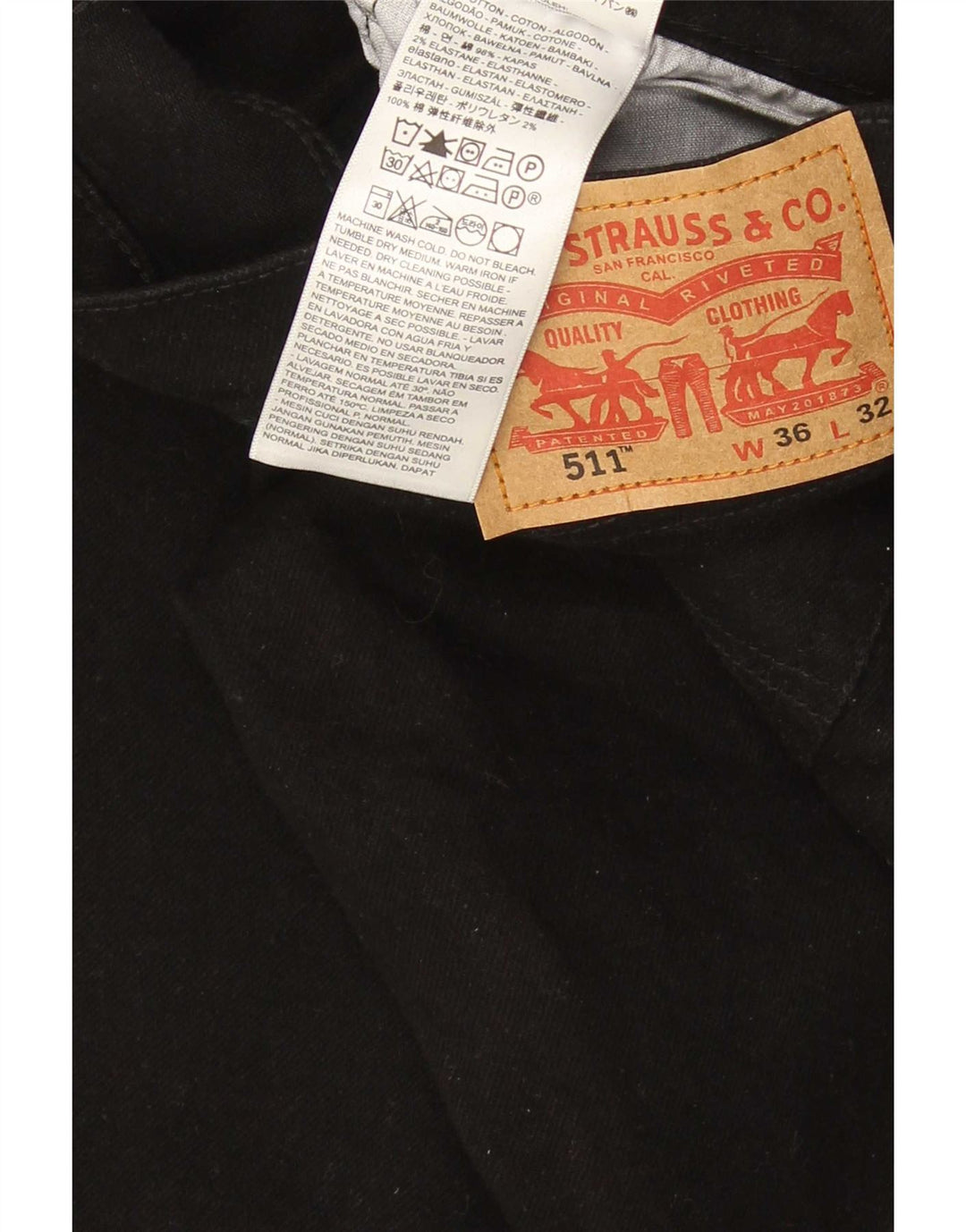 Blugi Levi's 511 Slim pentru bărbați W36 L29 bumbac negru