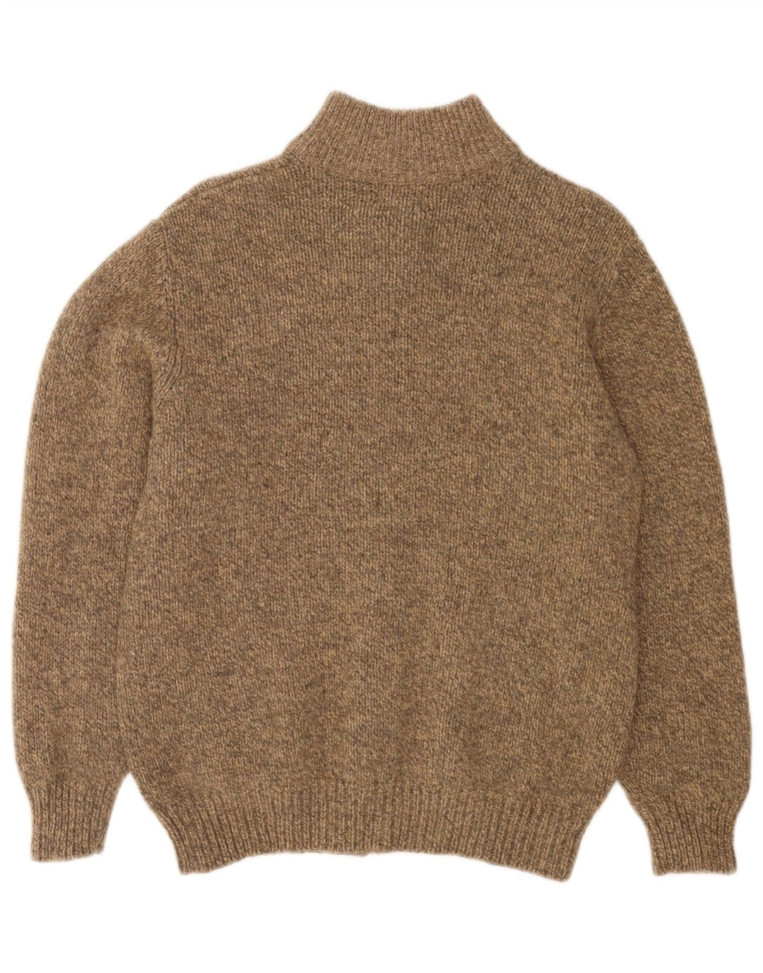 Pulover cardigan cu fermoar complet pentru bărbați L.L.Bean, din lână de miel, pete, bej mediu
