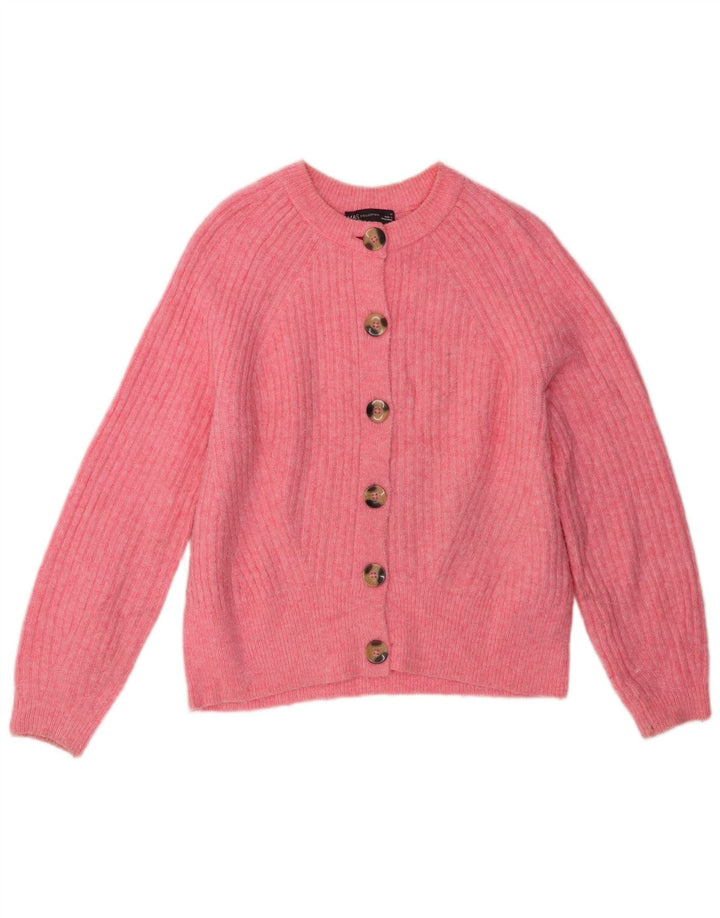 Pulover cardigan pentru femei Marks & Spencer, cu ajustare normală, UK 14, roz mediu