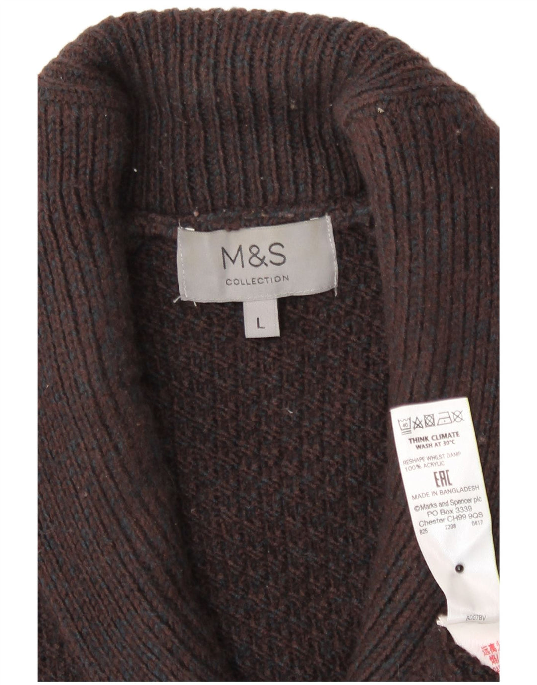Pulover cardigan pentru bărbați Marks & Spencer, maro mare, acrilic