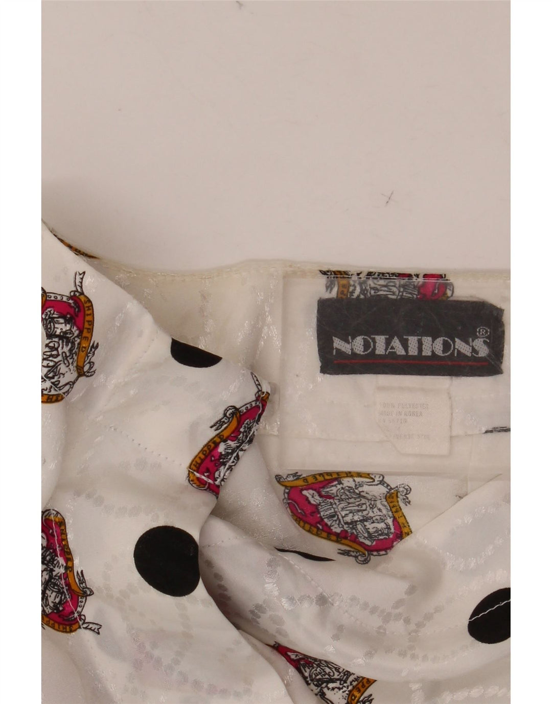 NOTATIONS Bluză cămașă cu model abstract pentru femei UK 16 Poliester alb mare