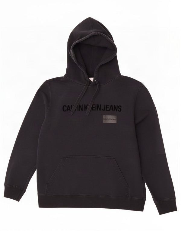 Calvin Klein Jeans Pulover cu glugă cu grafic pentru femei 2XL bumbac negru