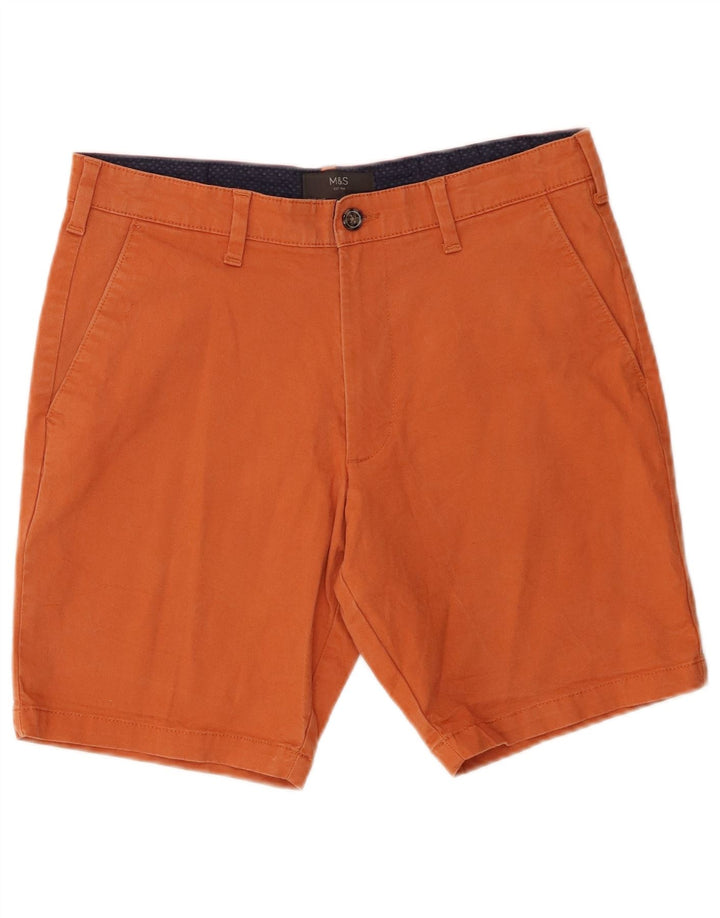 Pantaloni scurți chino pentru bărbați Marks & Spencer W30 bumbac portocaliu mediu