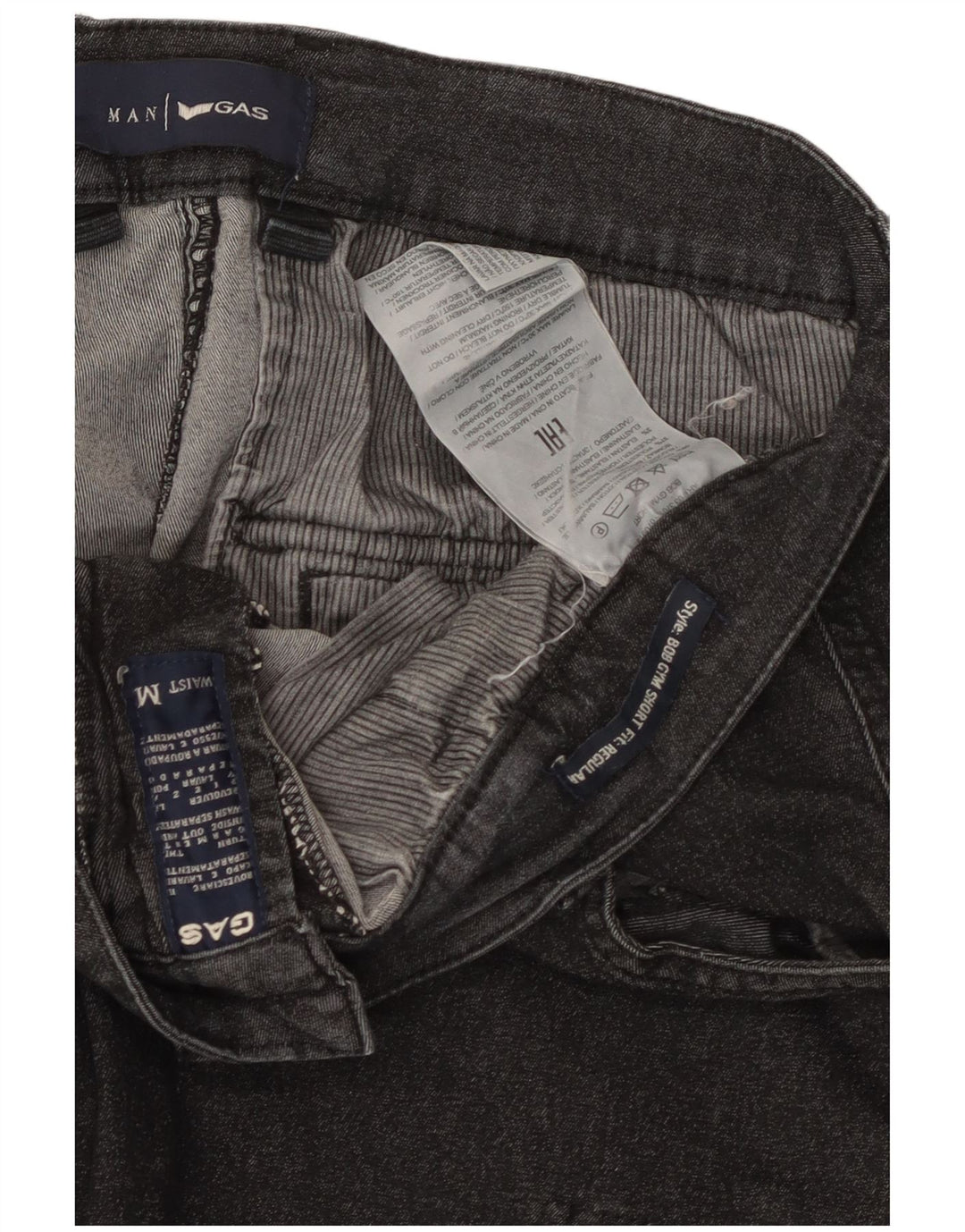 Pantaloni scurți cargo din denim pentru bărbați Gas, cu ajustare normală, mediu W32, bumbac negru