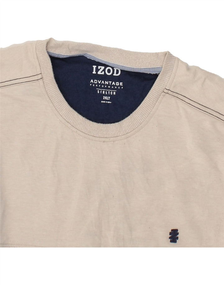 IZOD Mens Sweatshirt Jumper 2XL Navy Blue Colourblock Polyester Vintage Izod and Second-Hand Izod from Messina Hembry 