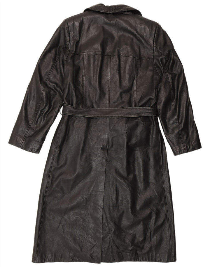 PASCUCCI Palton dublu din piele pentru bărbați IT 50, mare, neagră