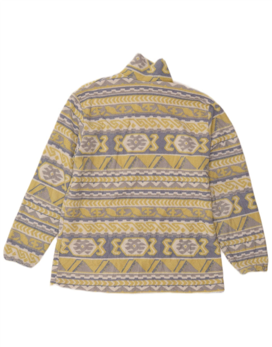 Jachetă din lână vintage pentru femei UK 20 2XL galben geometric