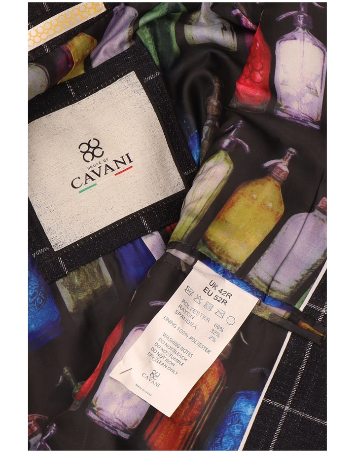 Jachetă pentru bărbați Cavani, cu 2 nasturi, UK 42 XL, poliester cu carouri bleumarin