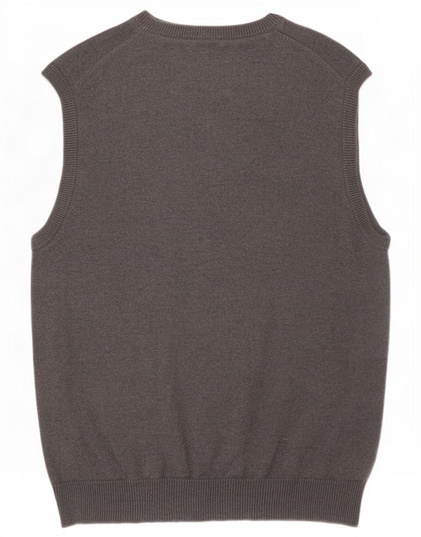 Marks & Spencer Mens Regular Fit Vest Tank Top Bumbac Gri mediu