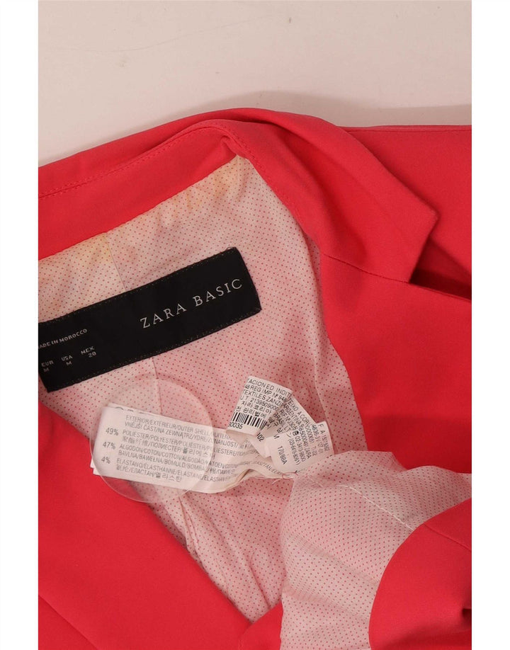 Blazer pentru femei Zara cu 1 nasture UK 12 Poliester roz mediu