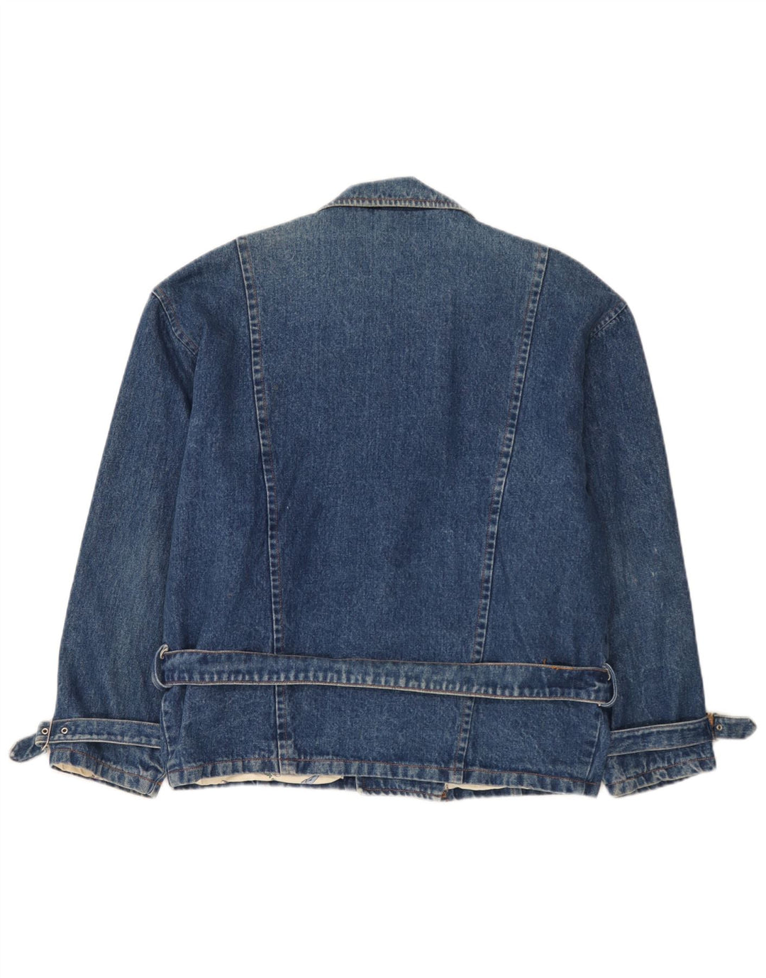 Vintage Mens Denim Biker Jacket UK 40 Large Blue
