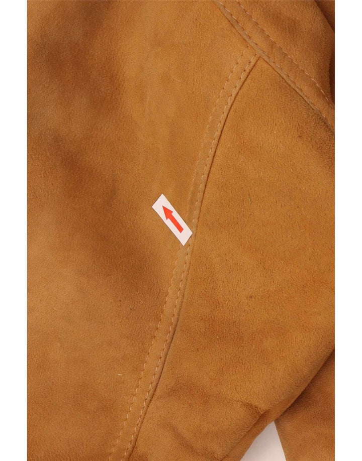 Vintage Womens Oversized Shearling Jacket IT 42 Medium Brown Colourblock