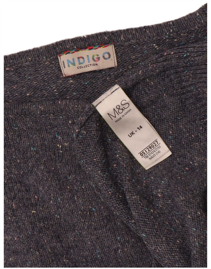 Pulover pentru femei Marks & Spencer cu gât de barcă, mare, bleumarin