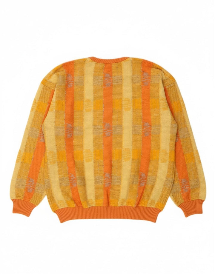 Pulover pentru bărbați Boxer cu gât roșu, bumbac cu dungi galbene medii