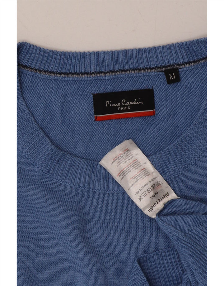 PIERRE CARDIN Mens Crew Neck Jumper Sweater Medium Blue Acrylic Vintage Pierre Cardin and Second-Hand Pierre Cardin from Messina Hembry 