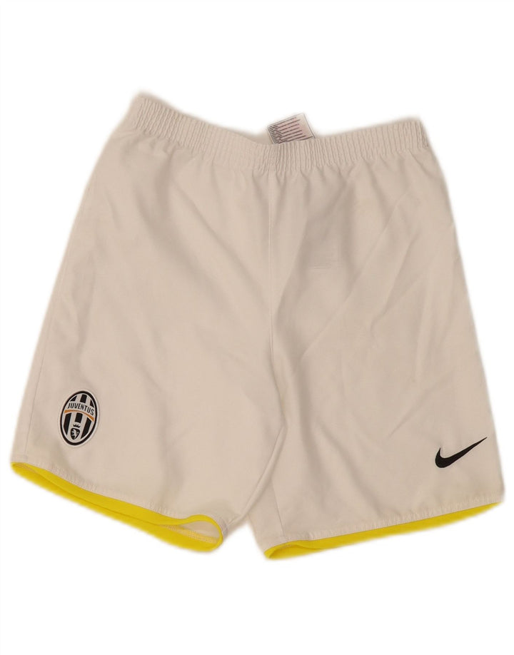 NIKE Boys Juventus Sport Shorts 7-8 Years XL White Polyester