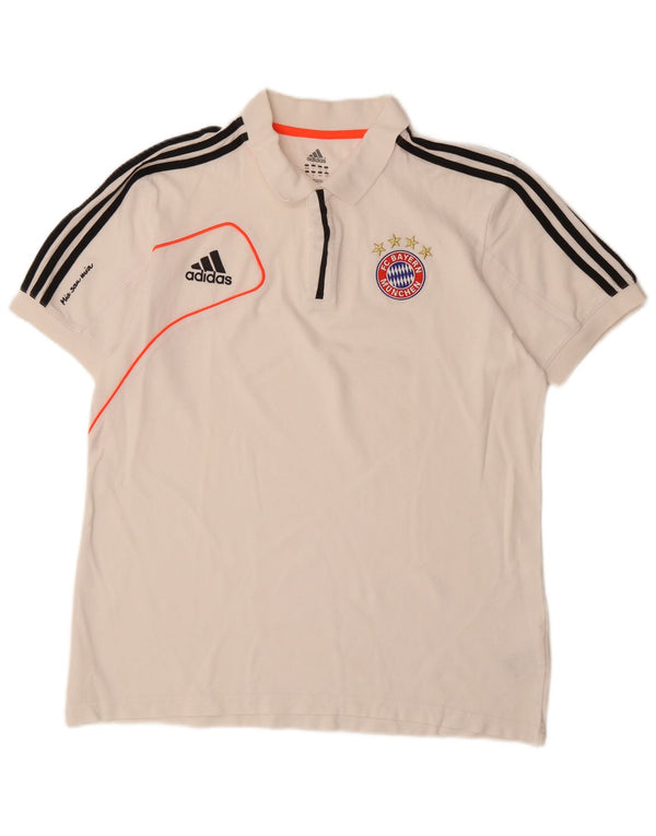 Tricou polo ADIDAS FC Bayern Munchen pentru bărbați Marea Britanie 44/46 Bumbac alb mare