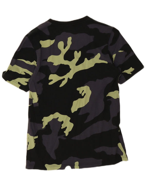Tricou grafic pentru bărbați Adidas Top mic din bumbac, camuflaj, albastru