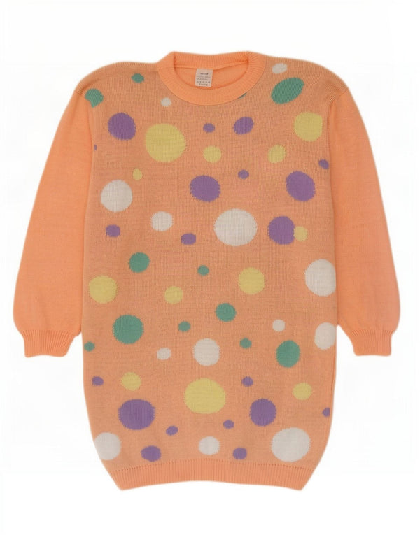 Vintage Womens Crew Neck Jumper Sweater EU 36/38 Small Pink Spotted