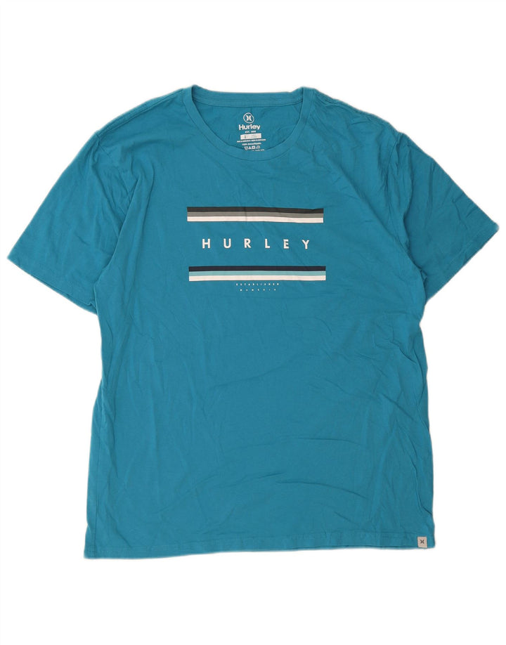 Tricou grafic pentru bărbați Hurley Top mare, albastru, bumbac